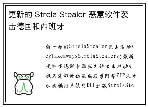 更新的 Strela Stealer 恶意软件袭击德国和西班牙 