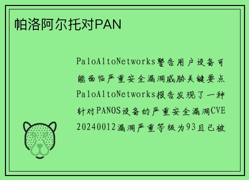 帕洛阿尔托对PAN